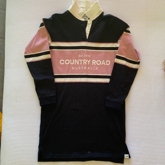 Country Road Other - Country Road, teen girls jersey, long sleeve dress in black, white & soft pink.